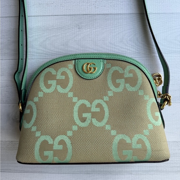 RARE Gucci GG Monogram Ophidia Dome Canvas Shoulder Bag Beige Pepperlight Mint - Picture 4 of 15